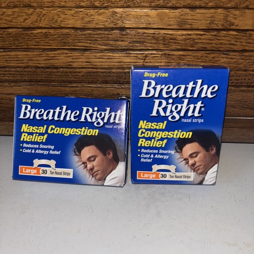 VTG 60 BREATHE RIGHT NASAL STRIPS, ORIGINAL LARGE TAN ( 2 x 30 CT BOXES )