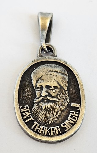 SANT THAKAR SINGH Sterling Pendant Charm Sikh Sikhism Spiritual Leader Vintage
