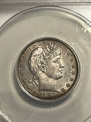Rare 1893 Barber US Silver Quarter 25c Certified ANACS Proof PF/PR 62 - Picture 20 of 21