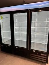 Serv-Ware GF72-HC - Freezer Merchandiser, three-section, (3) glass doors, black