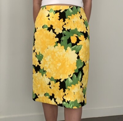 1990s Vintage Escada Couture Cotton Blend Skirt