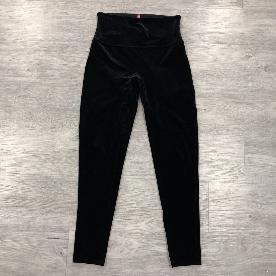 Spanx Shiny Velvet Shaping Size XL High Waisted Womens Leggings In BLack #2070 - Image 3 of 4