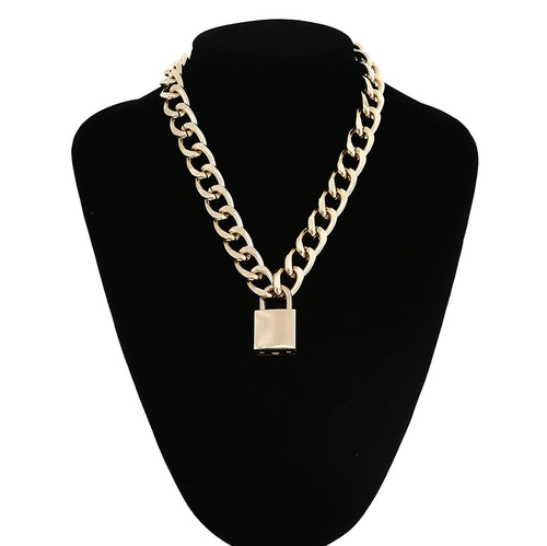 Goth Padlock Chain Necklace Men/Women 