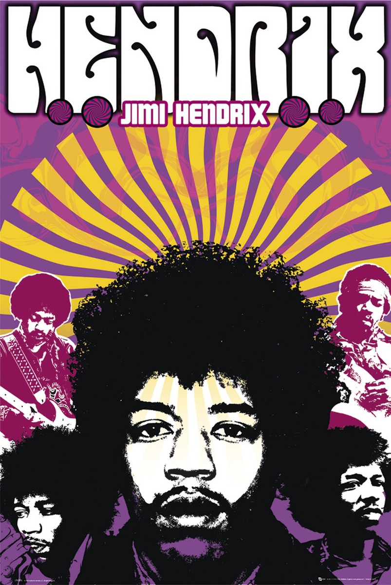 Vintage Jimi Hendrix Poster Legend Purple 24