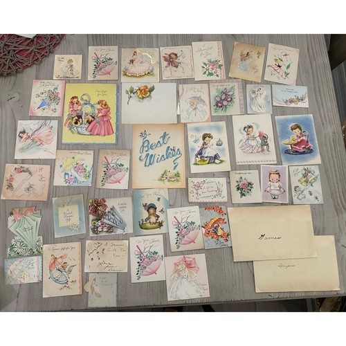 Tarjetas de baby shower surtidas vintage recetas y juegos escritos a mano