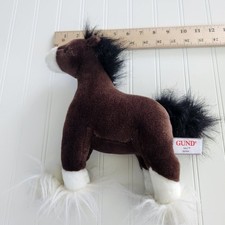 Clydesdale Dale Brown White Horse Gund Plush Stuffed Animal Toy 11" Plushy