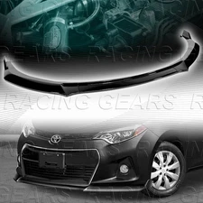 PAINTED BLACK GT-STYLE FRONT BUMPER SPOILER LIP FIT 14-16 TOYOTA COROLLA S MODEL