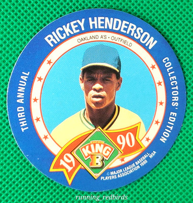 1990 King B Beef Jerky Discs Rickey Henderson #19 HOF - 10+ Items Ship FREE!