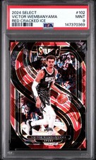 PSA 2024 Panini Select Premier 102 Victor Wembanyama Red Cracked Ice Prizm POP/5