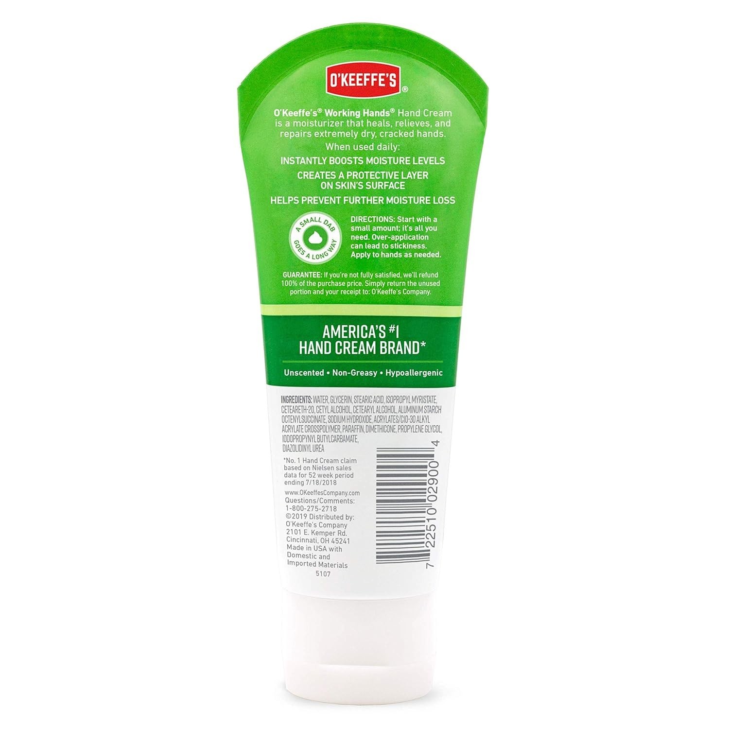 O'Keeffe's K0290004-3 Working Hands Hand Cream Tube