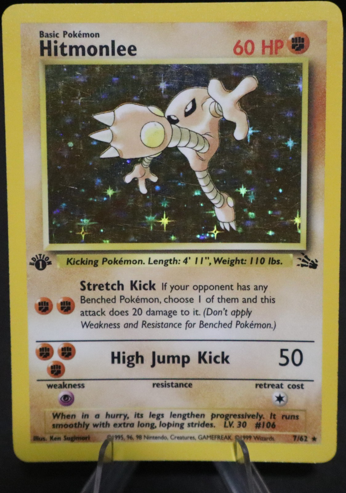 Hitmonlee 7/62 Fossil 1st Edition NM/LP TCG Pokemon