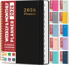 Academic Planner 2025-2026 Calendars Organizer Book Tabs Spiral Weekly Monthly