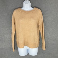H M Knit Sweater Women Sz XS Mohair Blend Soft Cozy Neutral Pullover Preppy