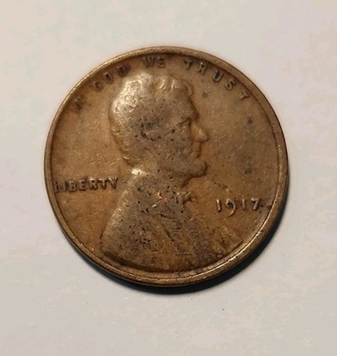 1917 1C Lincoln Wheat Cent Penny