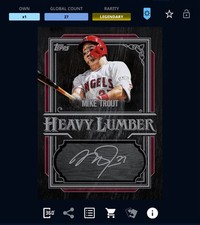 DIGITAL Topps Bunt 25 HEAVY LUMBER Black Signature Relic - MIKE TROUT Legendary