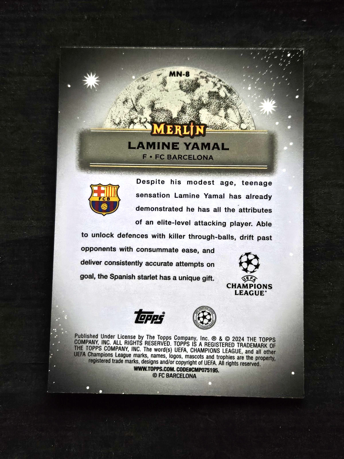 2023-24 Topps Merlin Mystic Nights RC Lamine Yamal Rookie Refractor MN-8 MINT 🔮 view 16
