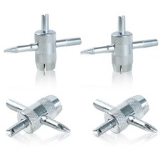 4 Pcs 4-Way Valve Core Removal Tool Stainless Steel Tire Valve Stem Tools 4-in-1