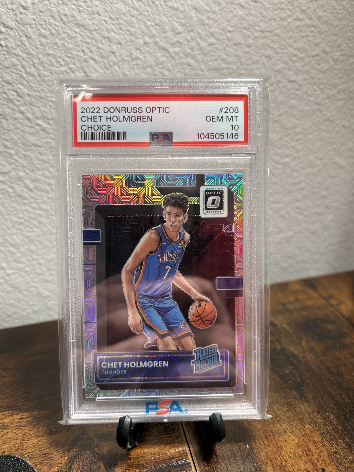 Chet Holmgren 2022-23 Donruss Optic #208 Choice Rated Rookie PSA 10 OKC Thunder