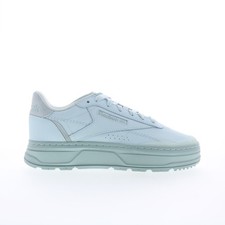 Reebok Club C Double Geo Womens Blue Leather Lifestyle Sneakers Shoes 9.5