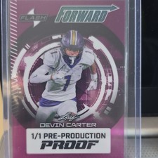 Leaf Electrum Devin Carter Flash 1/1 Pre-Production Proof Football Trading Card