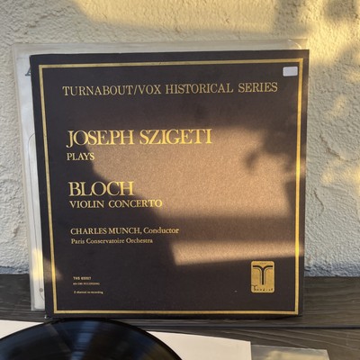 BLOCH- VIOLIN CONCERTO LP SZIGETI/ MUNCH 9680f