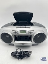 INSIGNIA Portable CD Boombox AM/FM Radio Bluetooth Silver NS-BBBT20