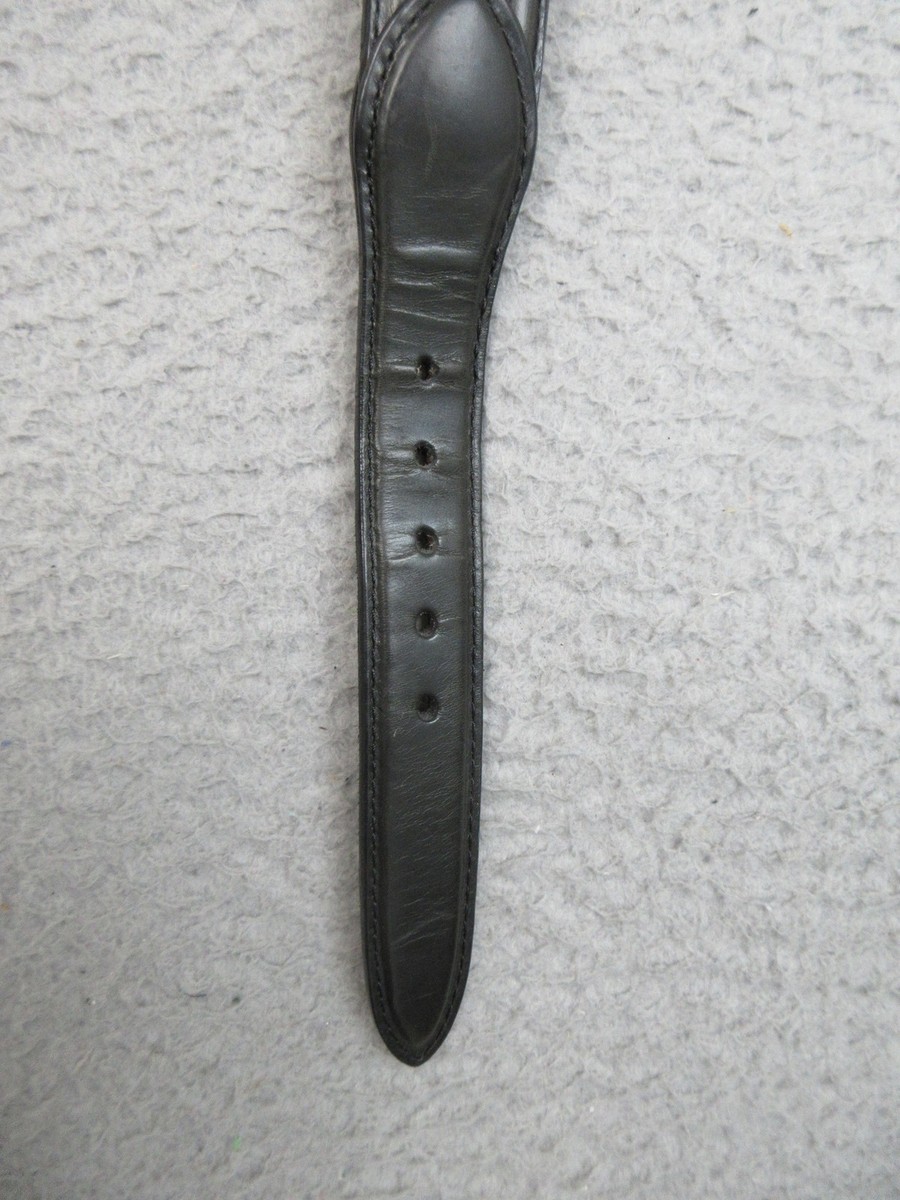 Coach Leather Belt Mens 42 Black Braided Herringbone Silver  display picture 3