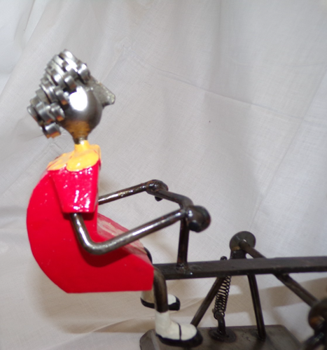 Vtg. Signed FELGUEREZ Folk Art Metal Boy & Girl Seesaw Modern Abstract Sculpture - Picture 10 of 24