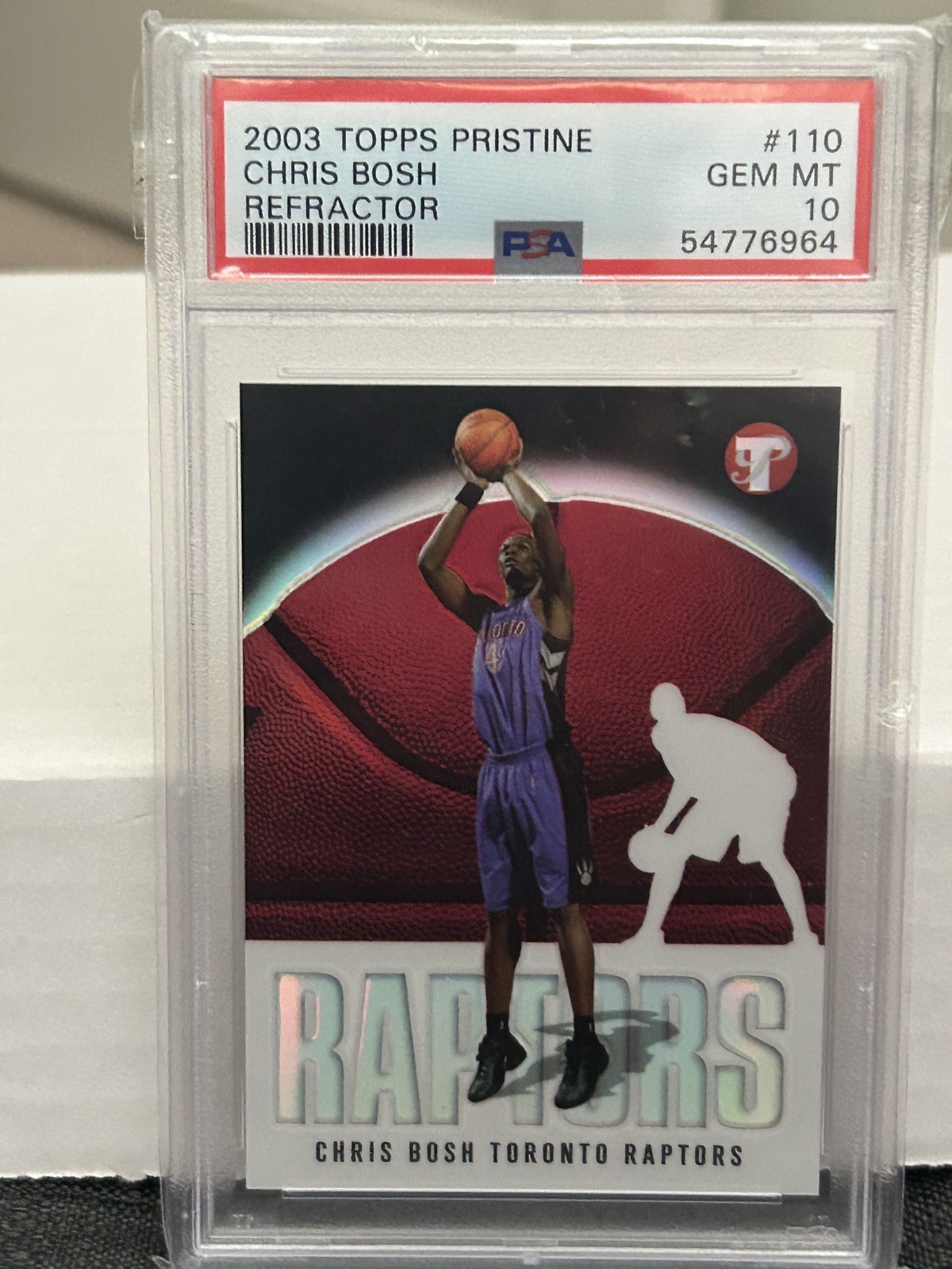 2003 Topps Pristine Chris Bosh Refractor Rookie /1999 PSA 10. Low Pop.📈 💎🔥HOF