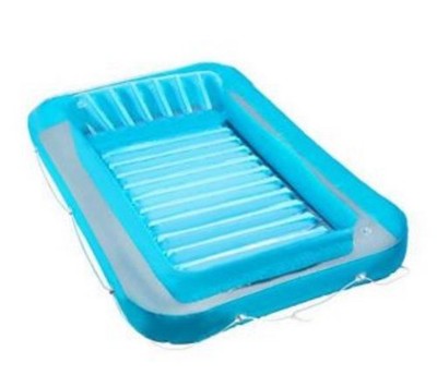 Blue White Rectangular Inflatable Pool PVC for Tanning Rectangle Shape Swimming