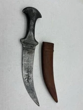 Antique Collectible Old Hand Carved Design Iron Knife Hunting Khanjar Katar