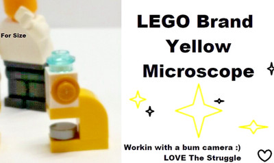 LEGO Minifigure Microscope YELLOW Biology Silver Slide Desk Lab SCIENCE
