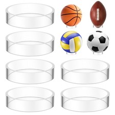 6 PCS 2.6 Inch Clear Sphere Display Stand, Clear Plastic Sport Ball Holder Ac...