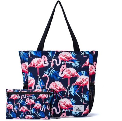 ETidy Large Capacity Foldable Tote Bag With Zipper Water-resistant SandproofW...