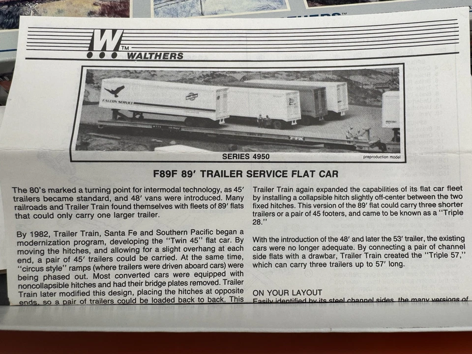 Walthers HO Scale  Santa Fe 89' F89F TOFC Flat Car #296009    - Image 4 of 4