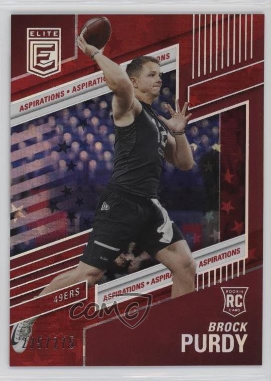 2022 Donruss Elite Rookies Aspirations Stars /275 Brock Purdy #185 Rookie RC tt9