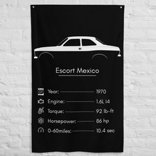 Escort Mexico 1970 Car Silhouette Flag 3x5 ft Garage Banner Man Cave Wall Decor