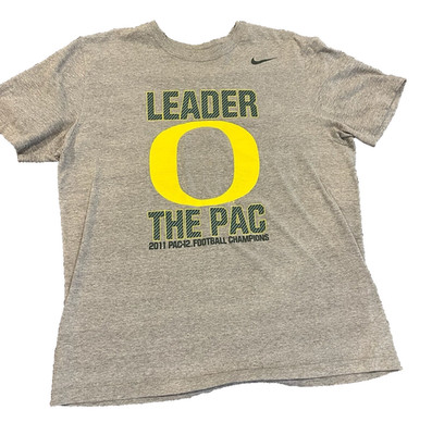 Men s Oregon Ducks Pac 12 Sz XL Champions T Shirt Leader Of The Pac Grey (A9)