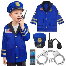 Police Costume for Kids, 4T 5T 6T Police Officer Costumes for Boys Girls