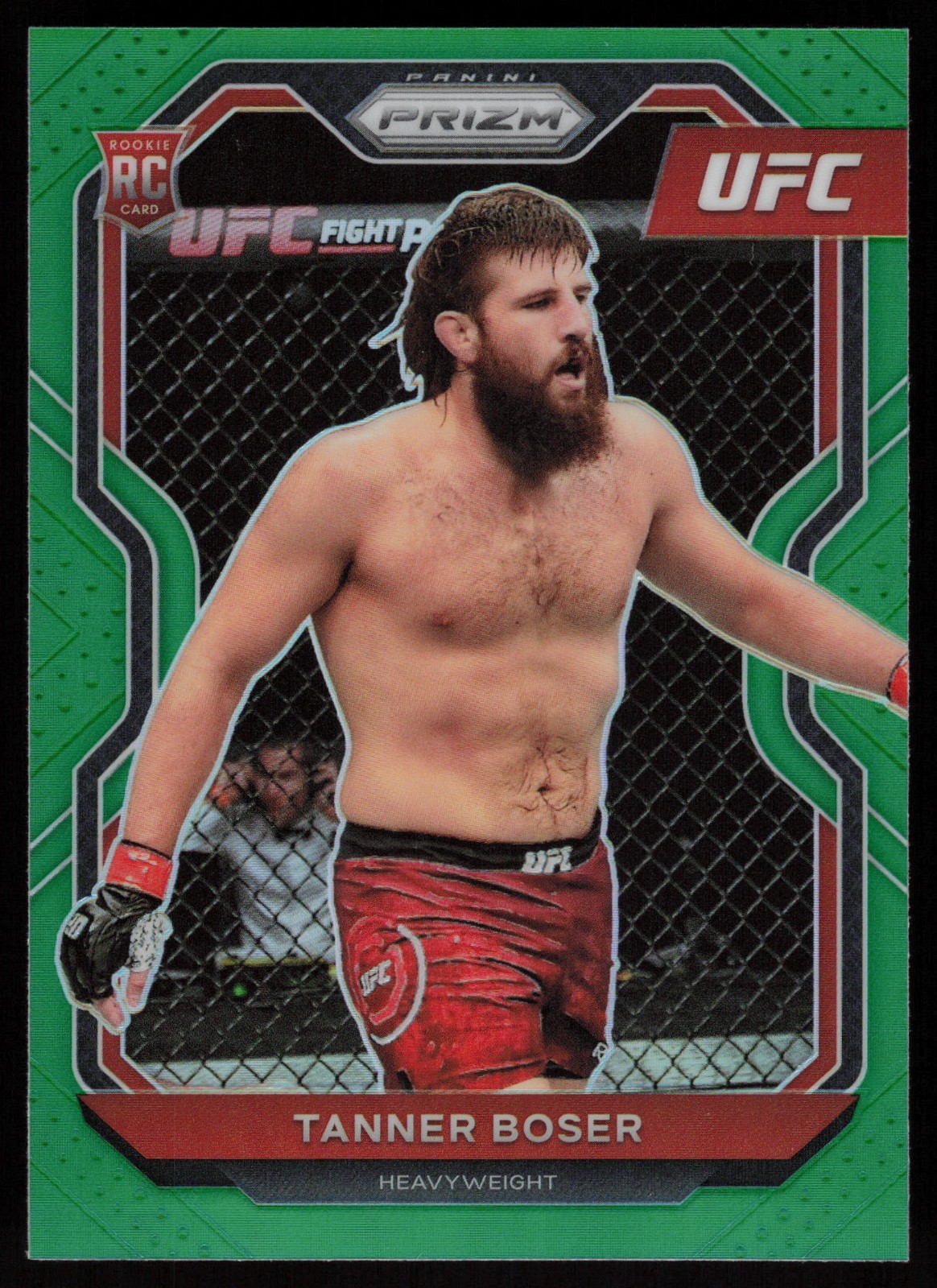 2021 Panini Prizm UFC #91 Tanner Boser RC Green Prizm Rookie NM