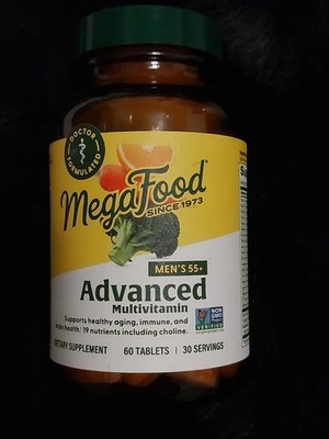 MegaFood Men's 55+ Advanced Multivitamin Dietary Supp. 60 Tablets, EXP 05/2026