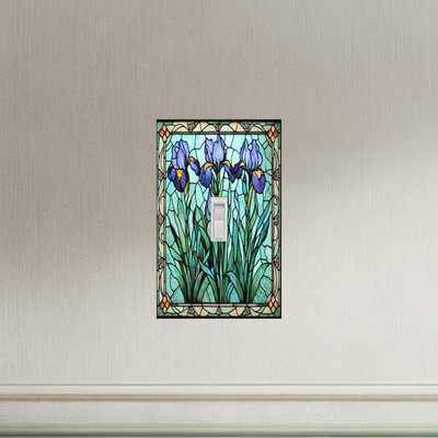 Stained Glass Iris design Light Switch Plate outlet covers rocker toggle