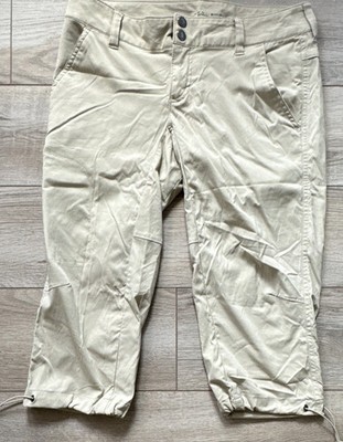 Columbia Women's Capri Pants Size 4 Beige Khaki Omni-Shield Cropped Solid Zipper