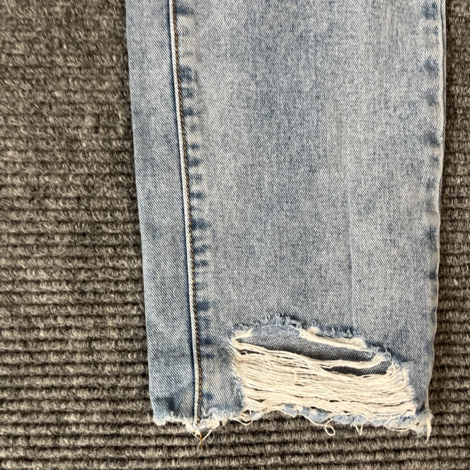 Pantalones de mezclilla Missguided para mujer talla 6 lavado claro azul distress Foto 3 de 4