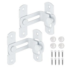 90 Degree Barrel Bolt Door Lock Stainless Steel Sliding Latch White 4 In 2 Pack