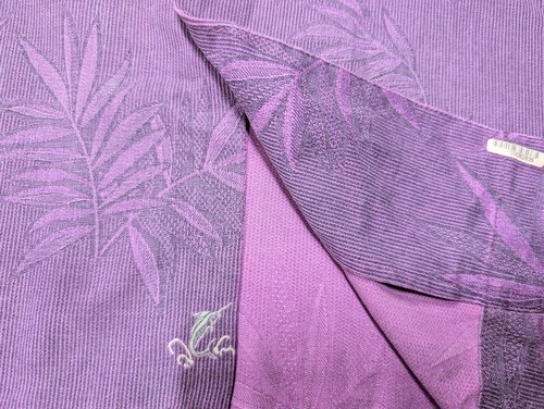 Tommy Bahama Men's Purple Palm Leaf Hawaiian Camp 100% Silk Button Shirt L - Picture 6 of 11