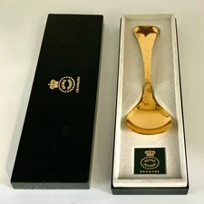 George Jensen Gilded Silver Spoon Enamel 1984 Original Box Vintage Denmark