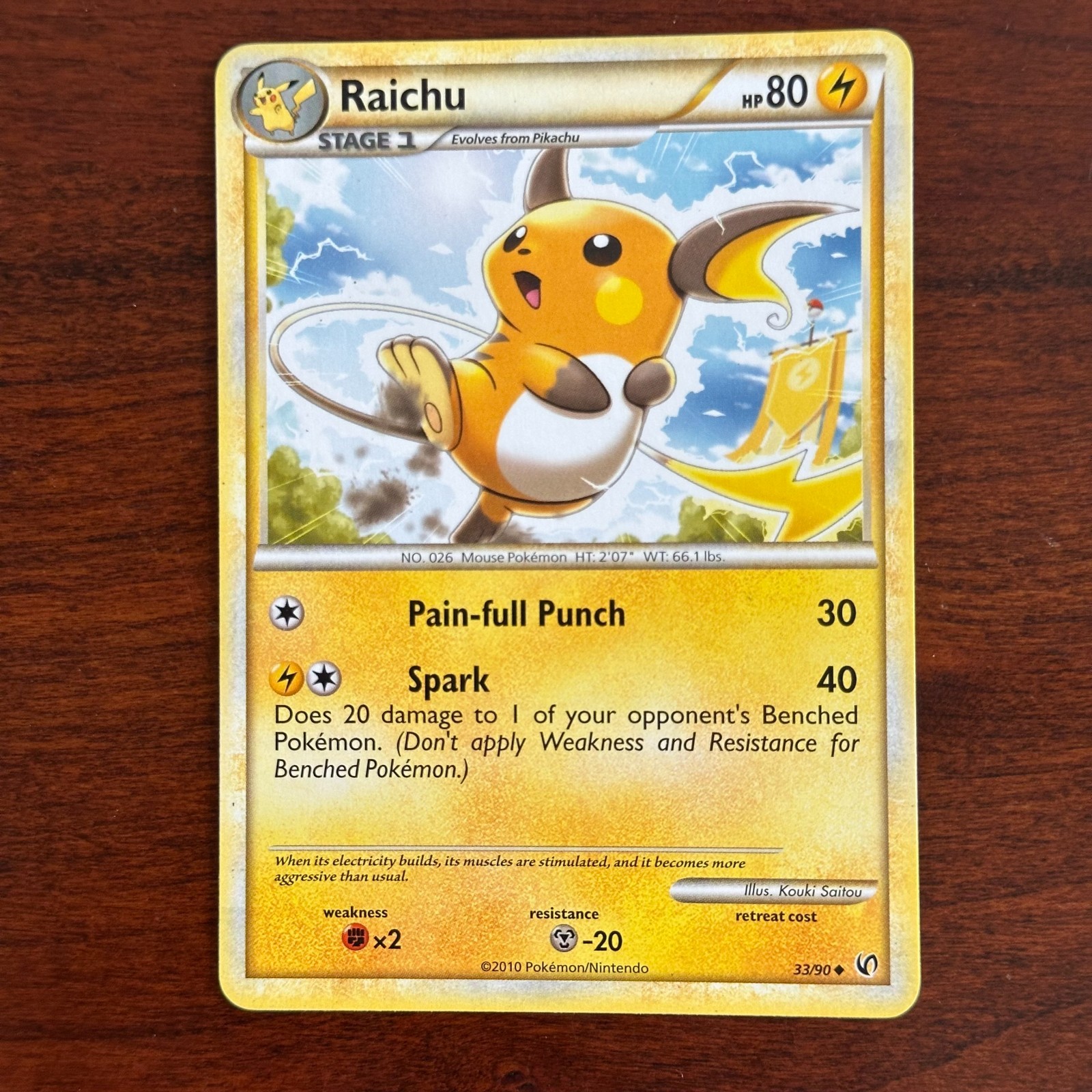 Raichu 33/90 Uncommon Undaunted Pokemon Card