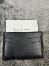 Tiffany & Co. Black Leather Credit Card & ID Holder New In Box Authentic