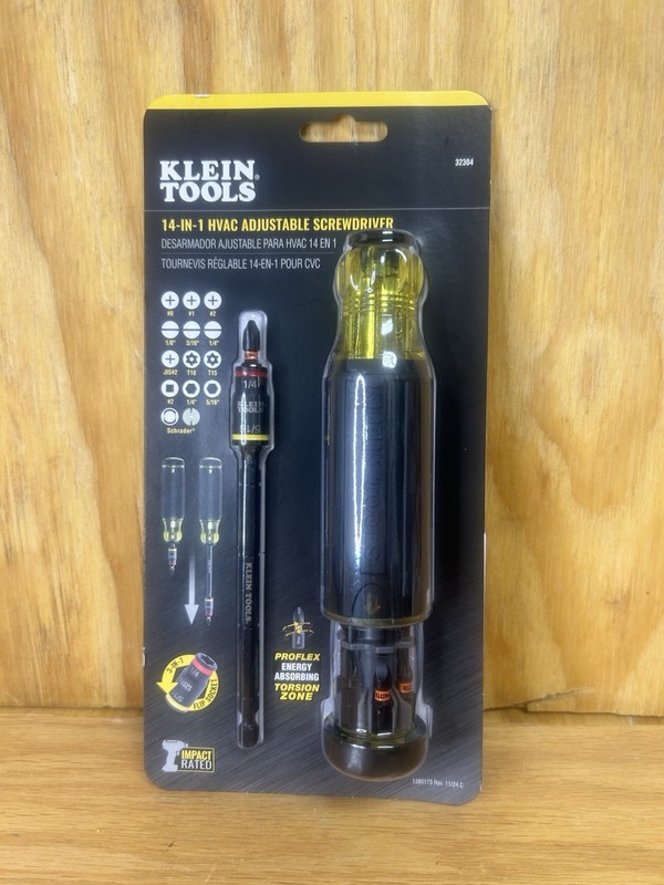 Klein Tools 32304 14-in-1 HVAC Adjustable-Length Impact Screwdriver